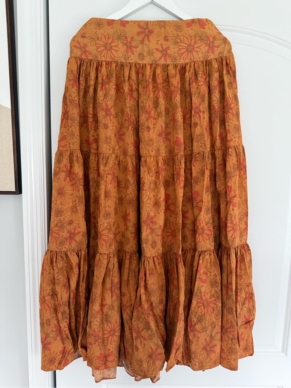 Free People Kerrigan Printed Tiered Maxi Skirt /Size S